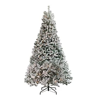 7.5ft. Pre-Lit Heavily Flocked Pine Artificial Christmas Tree, Clear Lights