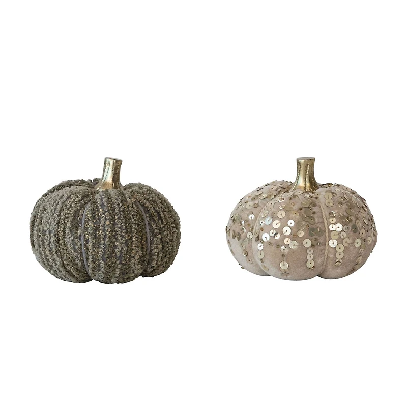 Hello Honey® Cotton Velvet and Sequin/Bouclé Pumpkin