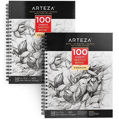 Arteza® 9" x 12" Sketch Books, 2ct.