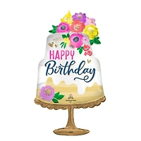 32" Artful Floral Birthday Foil Balloon