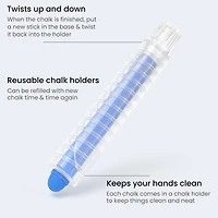 Arteza® Kids Slimmer Chalk with Chalk Holders, Set of 12 pcs