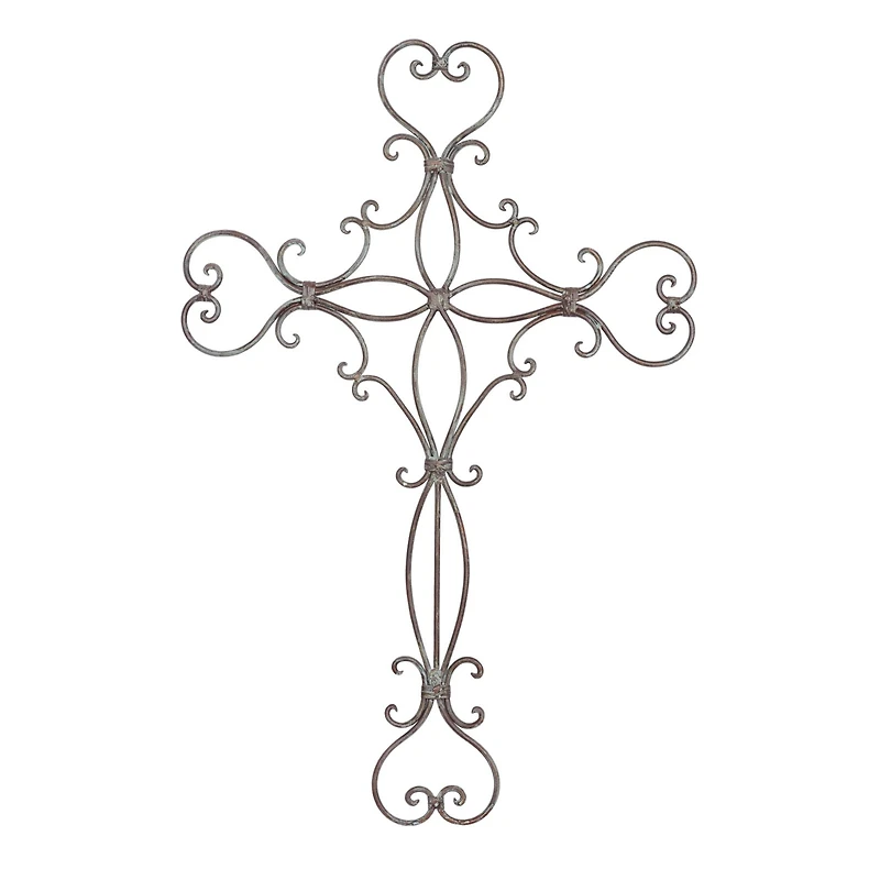 Black Metal Scroll Cross Wall Decor 19" x 0" x 29"