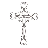 Black Metal Scroll Cross Wall Decor 19" x 0" x 29"