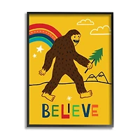Stupell Industries Whimsical Believe Big Foot Wall Art in Frame