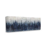 Stupell Industries Rustic Blue Forest Tree Line Fir Woodland Canvas Wall Art