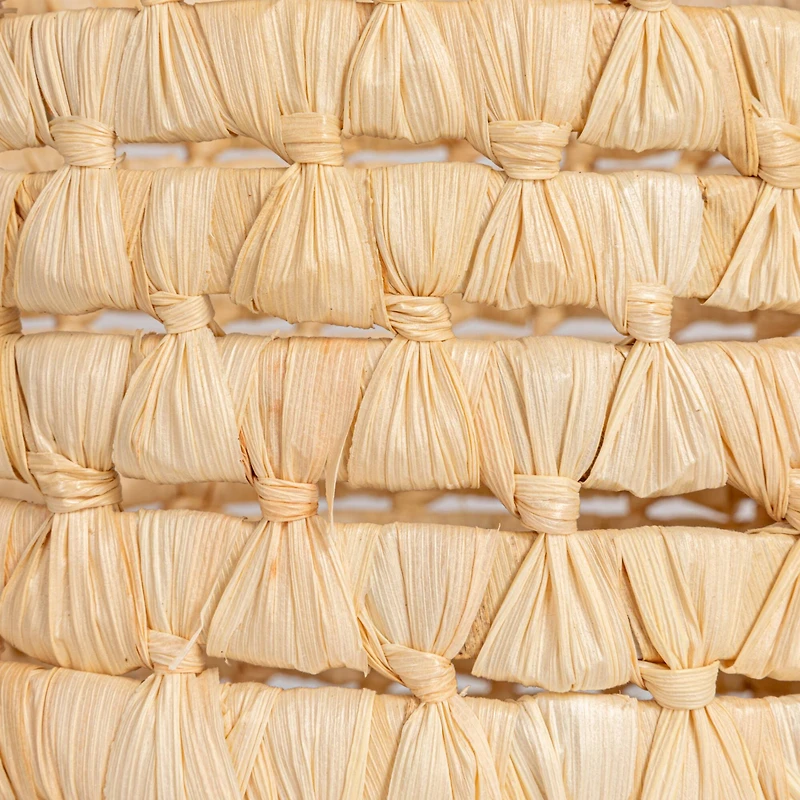 Household Essentials 9.75" Natural Handwoven Corn Leaf Waste Basket