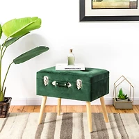 Glitzhome® Velvet Upholstered Storage Stool