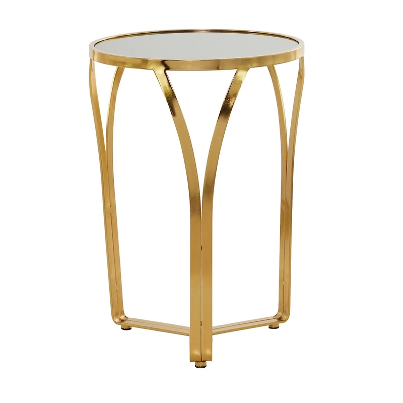 Gold Metal Contemporary Accent Table 23" x 16" x 16"