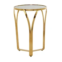 Gold Metal Contemporary Accent Table 23" x 16" x 16"