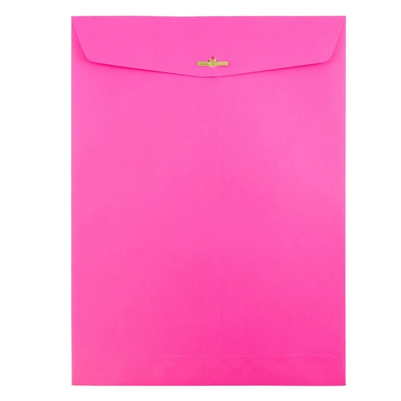 JAM Paper 9" x 12" Ultra Fuchsia Hot Pink Clasp Closure Catalog Envelopes, 100ct.