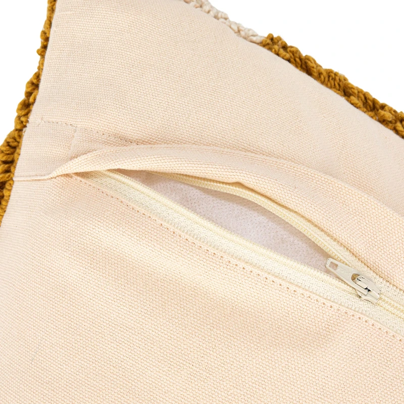 Hello Honey® 24" Yellow Sun Punch Hook Lumbar Pillow