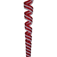 Pack of 4 Red and White Candy Curls Christmas Ornaments 7"