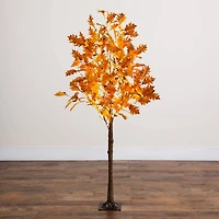 5ft. Pre-Lit Burnt Orange Autumn Maple Artificial Fall Tree with 240 Warm White LED Lights