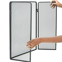 Mind Reader Fireplace 3-Panel Folding Metal Mesh Protector Screen
