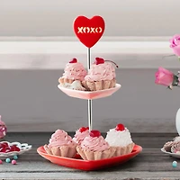 Miss Valentine Tiered Candy Heart Cupcake Plate