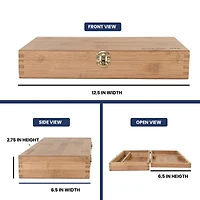 Pacific Arc 13" x 8" Bamboo Paint Box with Palette & 4 Compartments