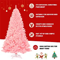 Costway 7.5ft. Unlit Pink Full Fir Artificial Christmas Tree