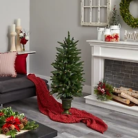 4ft. Pre-Lit Artificial Christmas Tree, Clear LED Lights