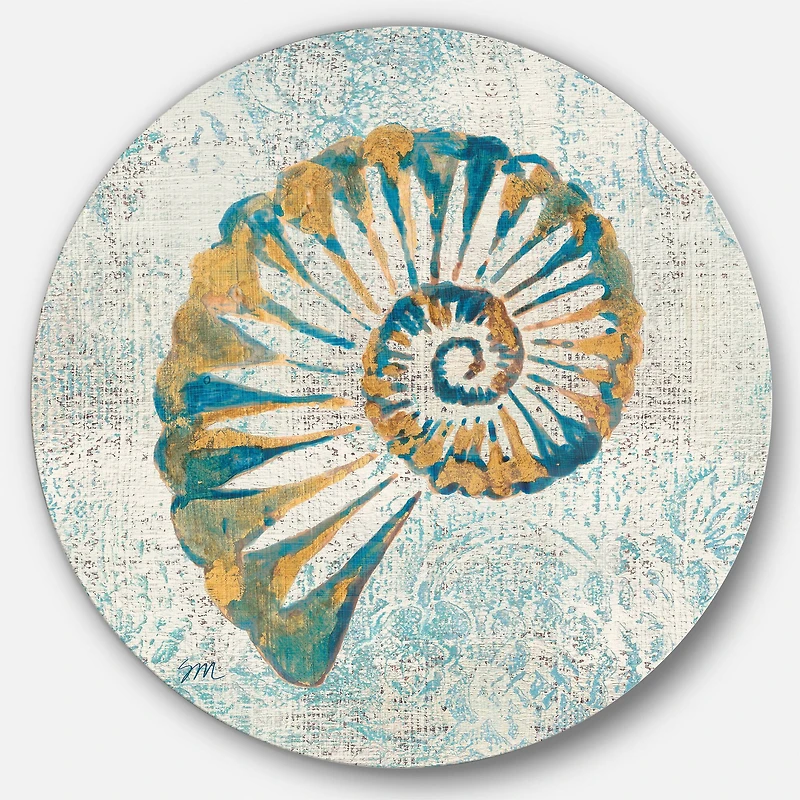 Designart - Spiral Shell Hand Painted