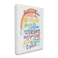 Stupell Industries Somewhere Over the Rainbow With Rainbow Canvas Wall Art