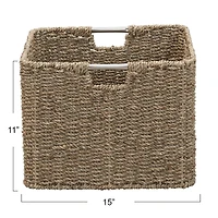 Household Essentials Seagrass Square Wicker Basket 