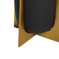 Black & Gold Aluminum Glam Planter Set