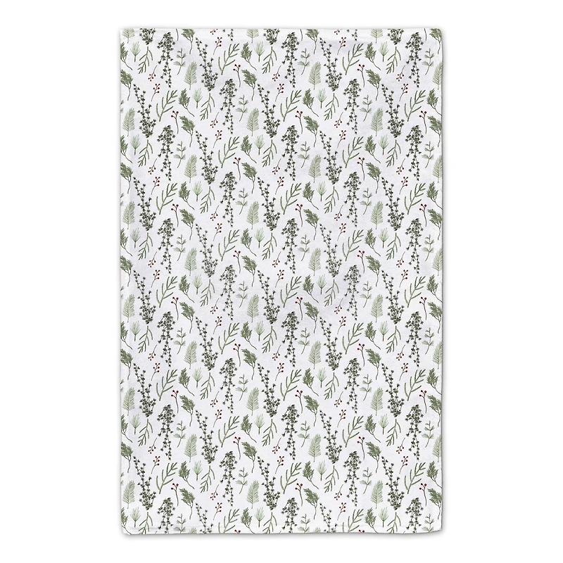 White Holly Jolly Christmas Tea Towel Set