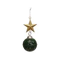 8" Green Ball Ornament with Star by Ashland®