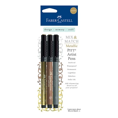 Faber-Castell® PITT® 3 Color Metallic Artist Pen Set
