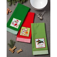 DII® Christmas Kitty Embellished Dishtowel Set