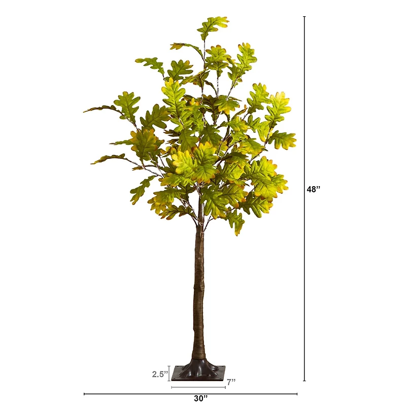 4ft. Pre-Lit Green Autumn Oak Artificial Fall Tree with 150 Warm White LED Lights