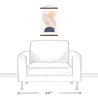 Blush Leaf and Sun Teak Hanging Canvas