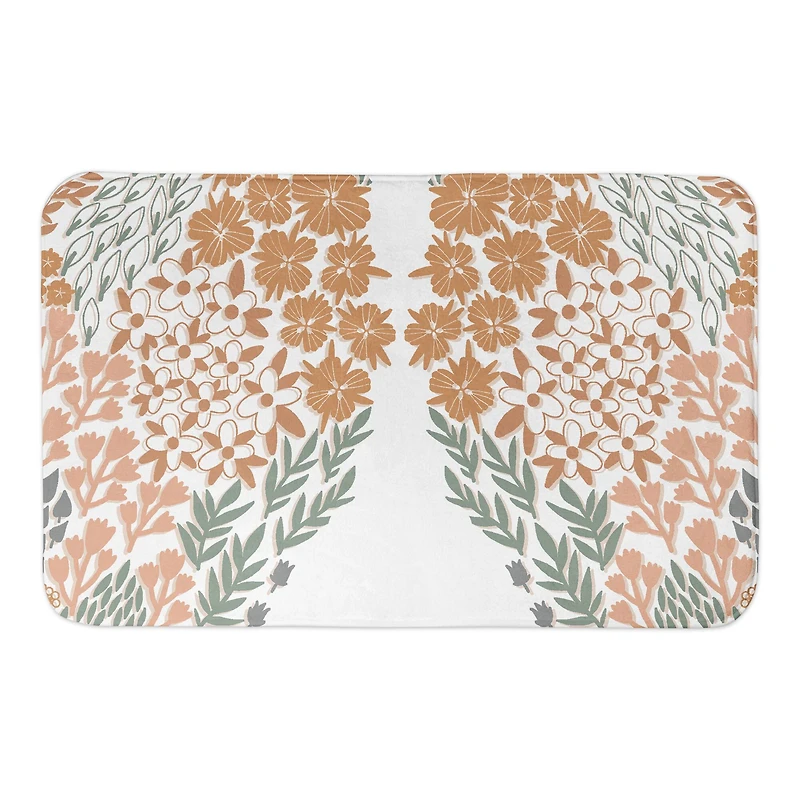 Earthtone Florals 34" x 21" Bath Mat