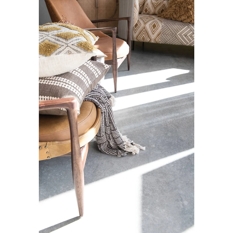 Hello Honey® 60" Recycled Cotton Blend Woven Throw Blanket With Herringbone Weave & Fringe Edge