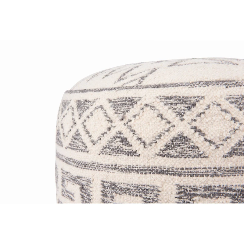 Hello Honey® 12" Kilim Wool Blend Round Pouf