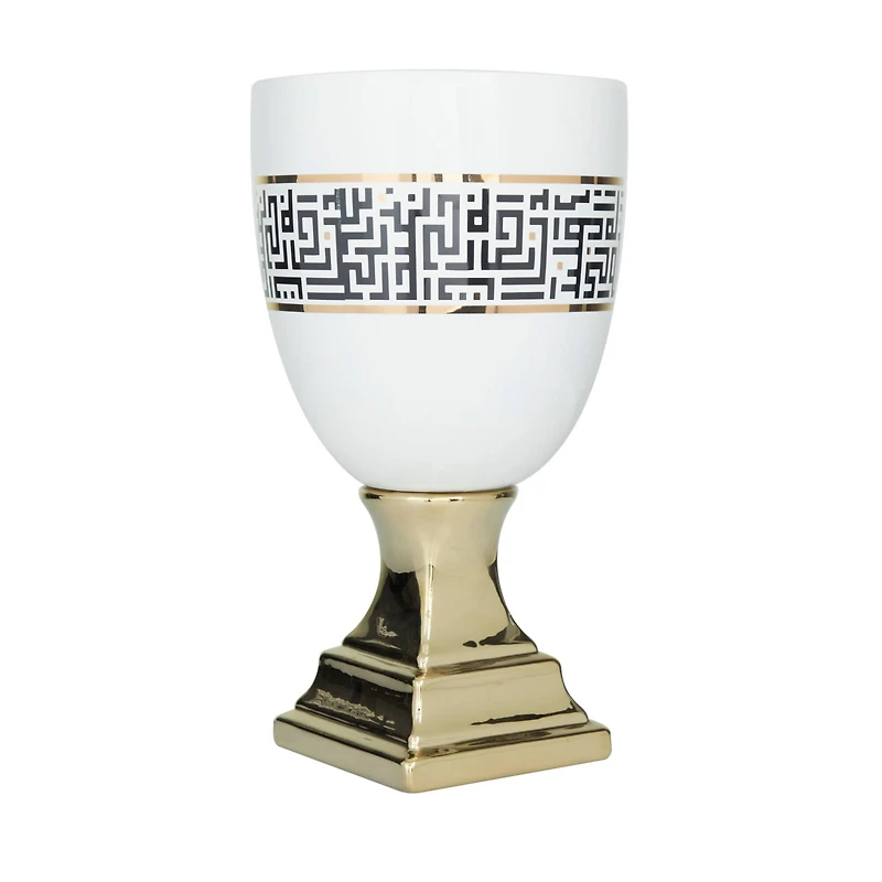 Gold Dolomite Glam Vase, 15" x 8" x 8"