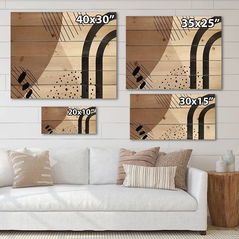 Designart - Abstract Shapes in Terracotta and Ivory Shapes I