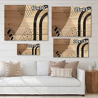 Designart - Abstract Shapes in Terracotta and Ivory Shapes I