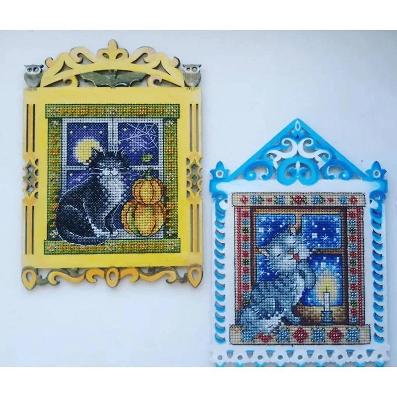 MP Studia Winter Evening Cross Stitch On Wood Kit