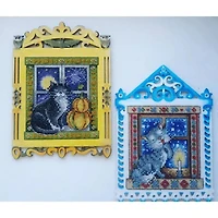MP Studia Winter Evening Cross Stitch On Wood Kit