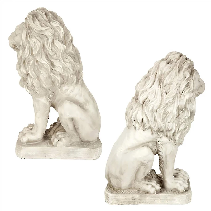 Design Toscano 21" Mansfield Manor Lion Sentinel Statue Set