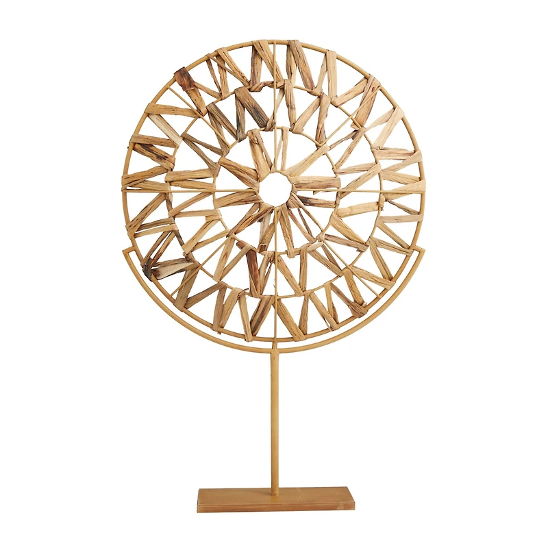 28" Brown Metal Abstract Sculpture