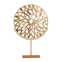 28" Brown Metal Abstract Sculpture