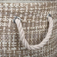 DII® Large Stone Tweed Round Woven Paper Storage Basket