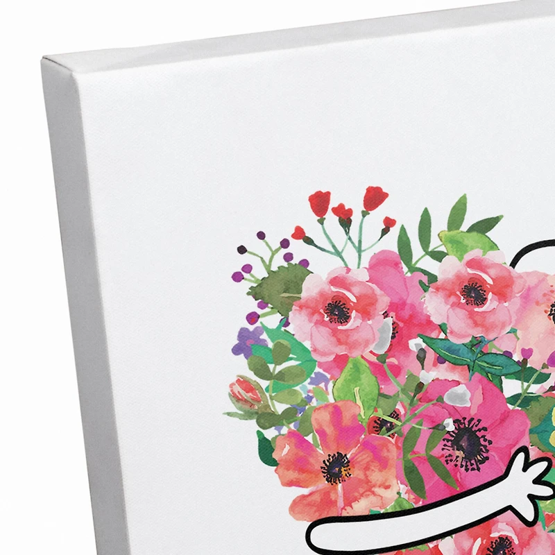 Special Delivery Heart Flower Bouquet Canvas Wall Art
