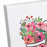 Special Delivery Heart Flower Bouquet Canvas Wall Art
