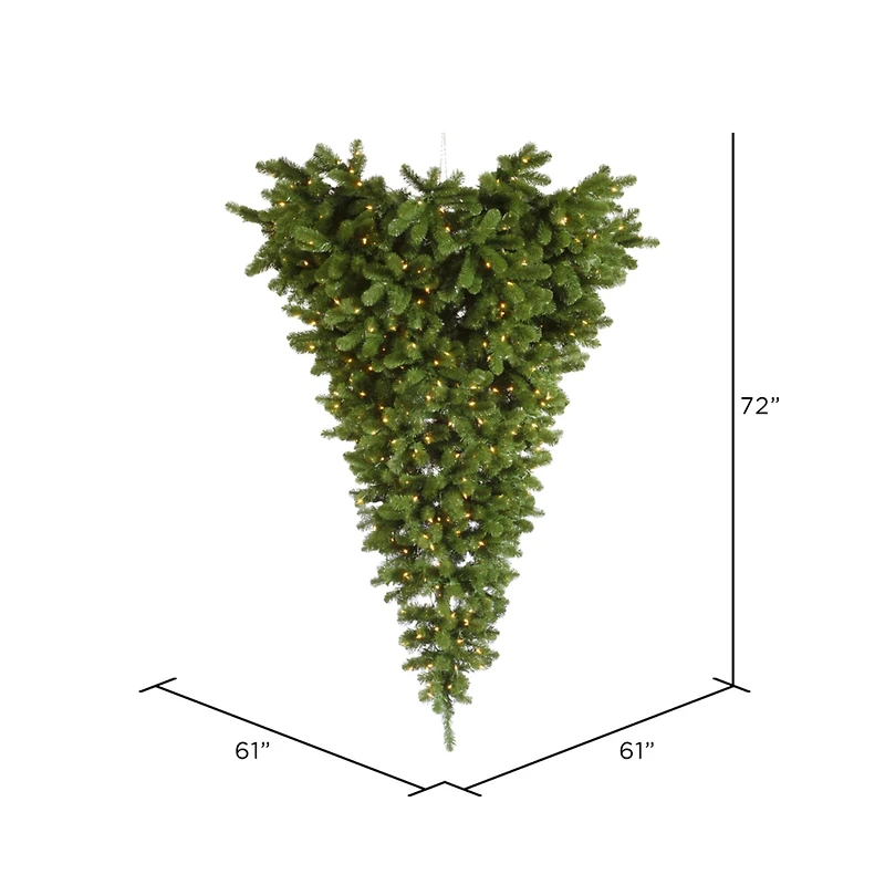 6ft. Pre-Lit American Upside Down Artificial Christmas Tree, Clear Lights