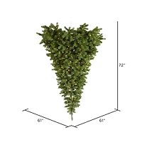 6ft. Pre-Lit American Upside Down Artificial Christmas Tree, Clear Lights