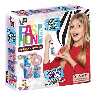 Amav Toys Fashion Time Love Crystal Key Chain Making Activity Kit