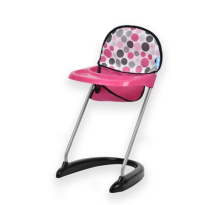 Hauck Pink Dot Doll High Chair With Front Tray & Safety Harness